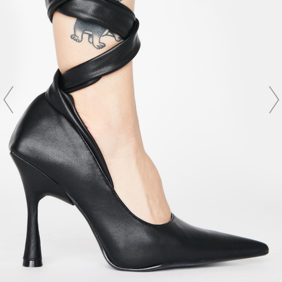 Dolls Kill Throwing Shapes Lace Up Heels rare - Picture 3 of 4